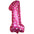 Globo Número Foil Rosa Polka con Corazones 26" – Decoración de Cumpleaños