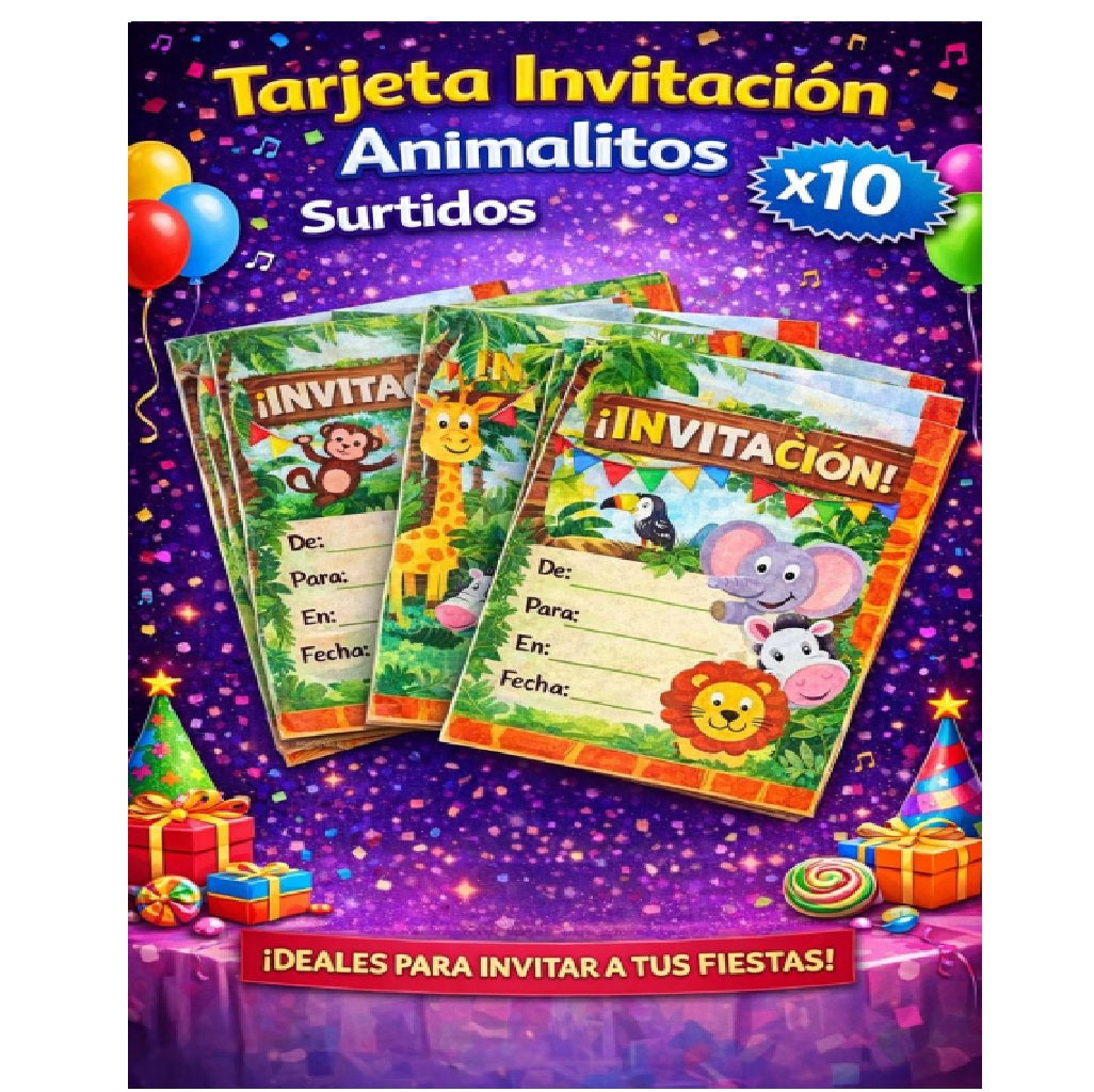 Decoración de Cumpleaños Animalitos – Set de Mesa para Fiesta Infantil