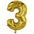 Foil Numerales Metal Dorado 32 Pulgadas N 3