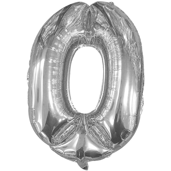 Foil Numerales Metal Plata 32 Pulgadas N 0