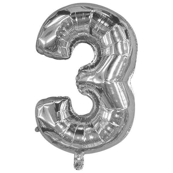Foil Numerales Metal Plata 32 Pulgadas N 3