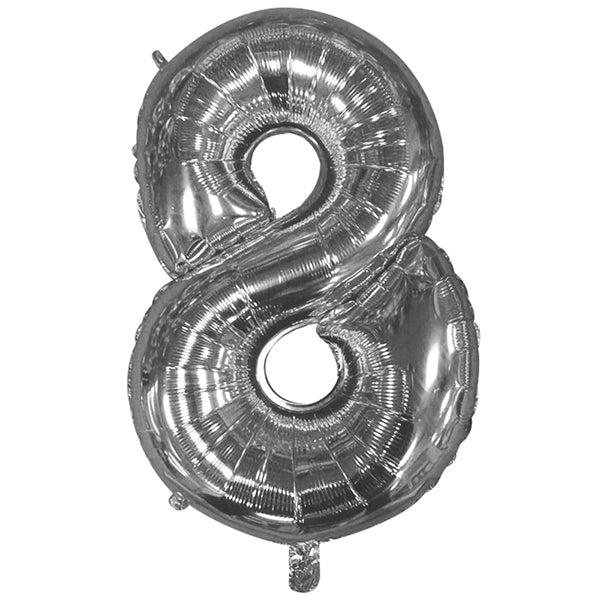 Foil Numerales Metal Plata 32 Pulgadas N 8