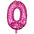 Globo Número Foil Rosa Polka con Corazones 32" – Decoración de Cumpleaños