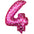 Globo Número Foil Rosa Polka con Corazones 32" – Decoración de Cumpleaños