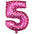 Globo Número Foil Rosa Polka con Corazones 32" – Decoración de Cumpleaños