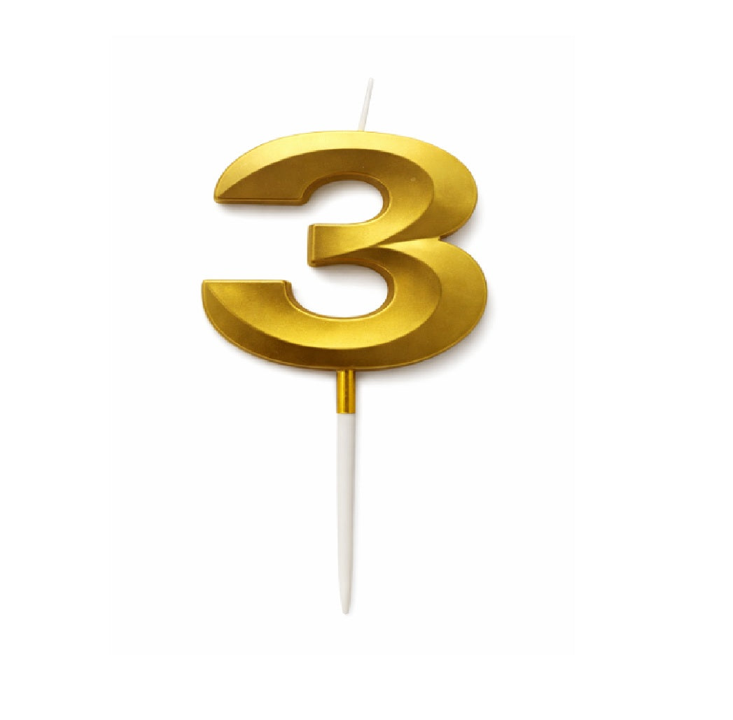 Velas Numerales Doradas 12 cm – Velas de Número para Cumpleaños