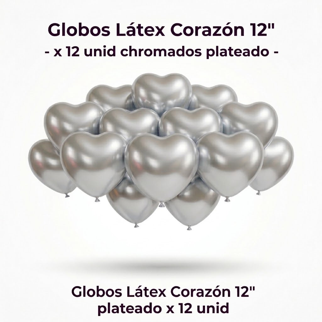 Globos Látex Chrome 12" x 12 – Globos Metálicos para Cumpleaños y Fiestas