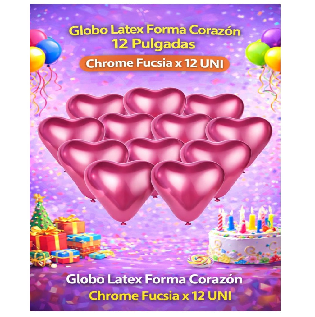 Globos Látex Chrome 12" x 12 – Globos Metálicos para Cumpleaños y Fiestas