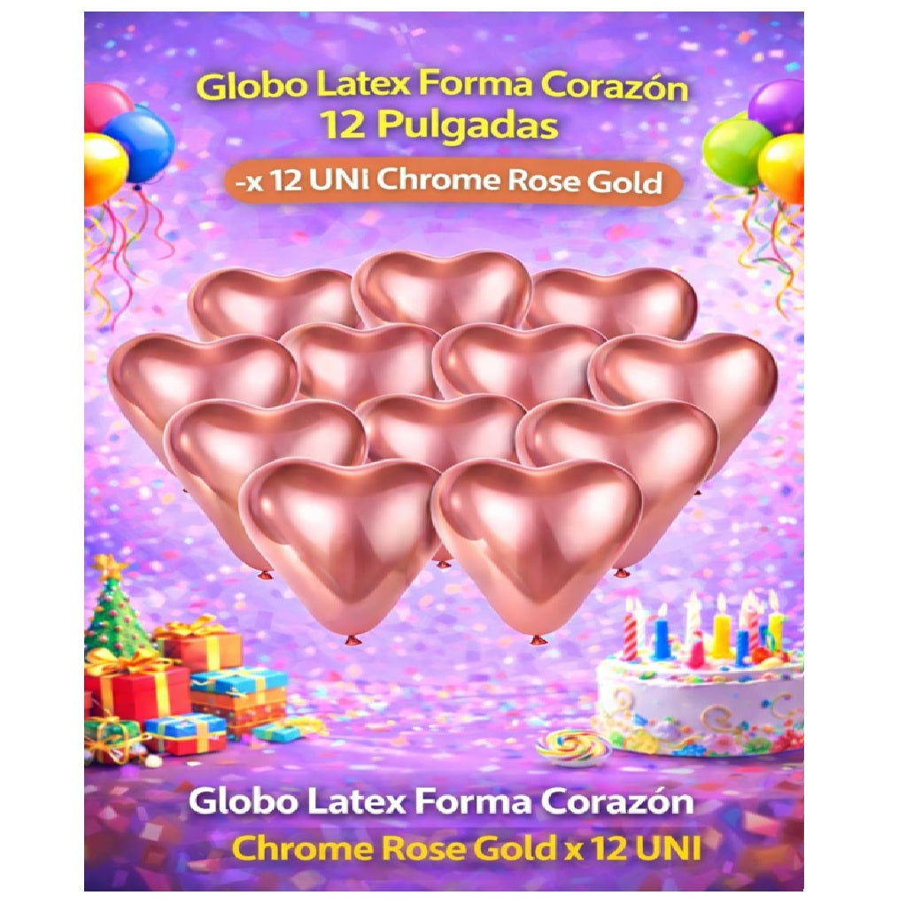 Globos Látex Chrome 12" x 12 – Globos Metálicos para Cumpleaños y Fiestas
