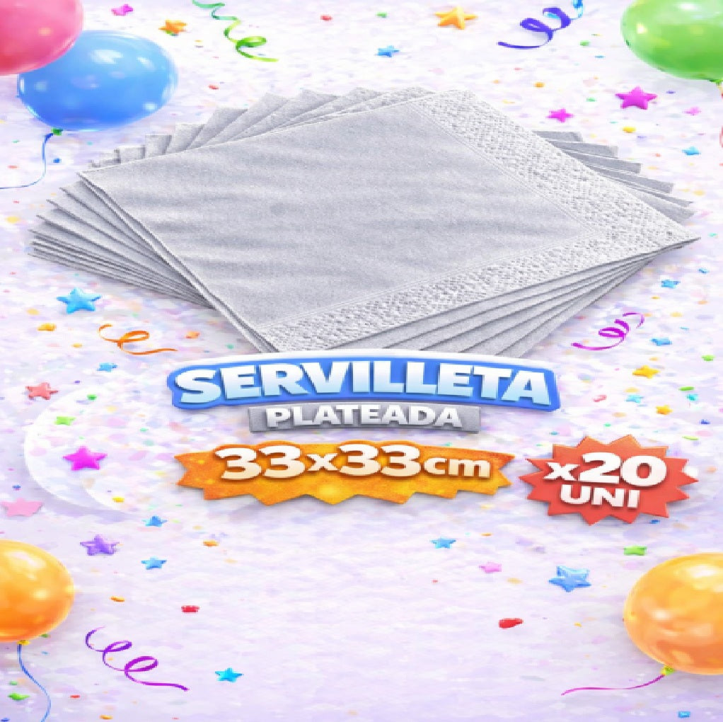 Servilleta Colores 33 x 33 cm x 20 Unidades – Servilletas para Fiesta