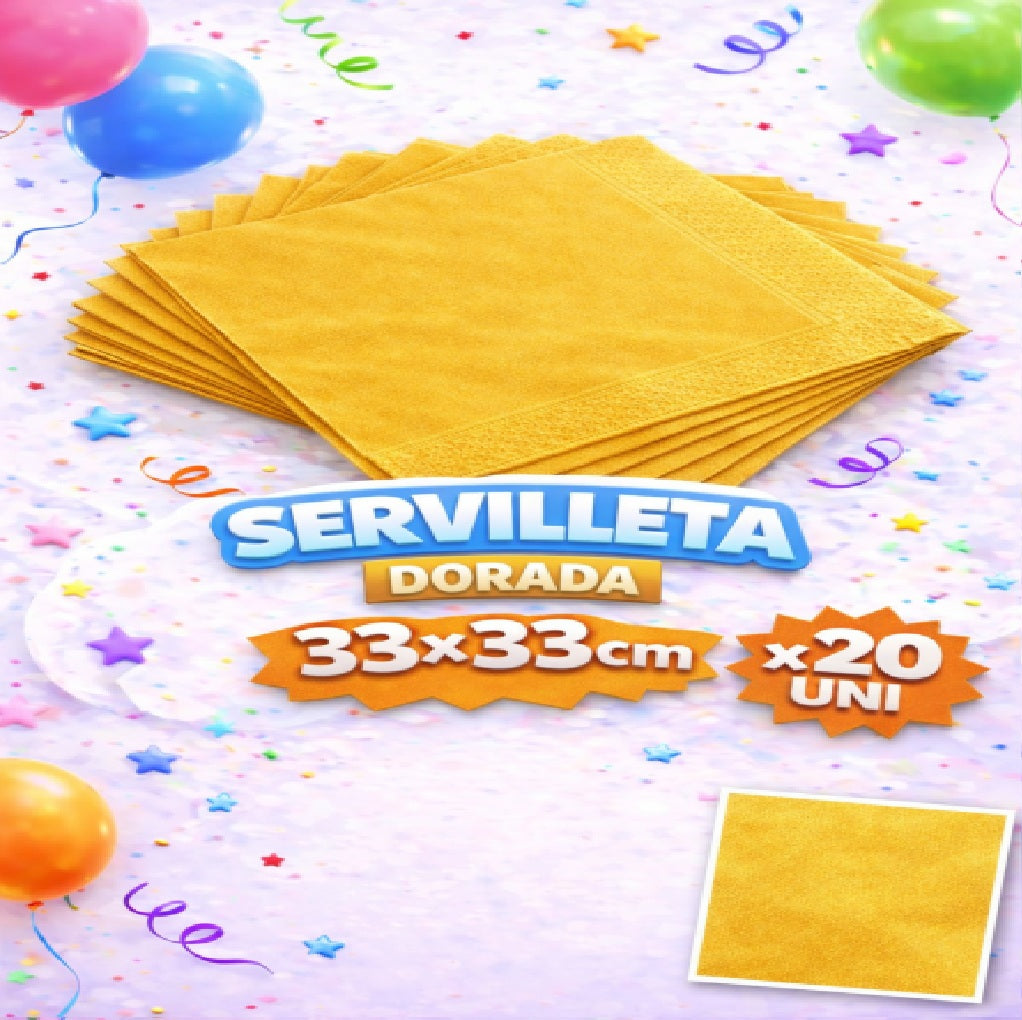 Servilleta Colores 33 x 33 cm x 20 Unidades – Servilletas para Fiesta