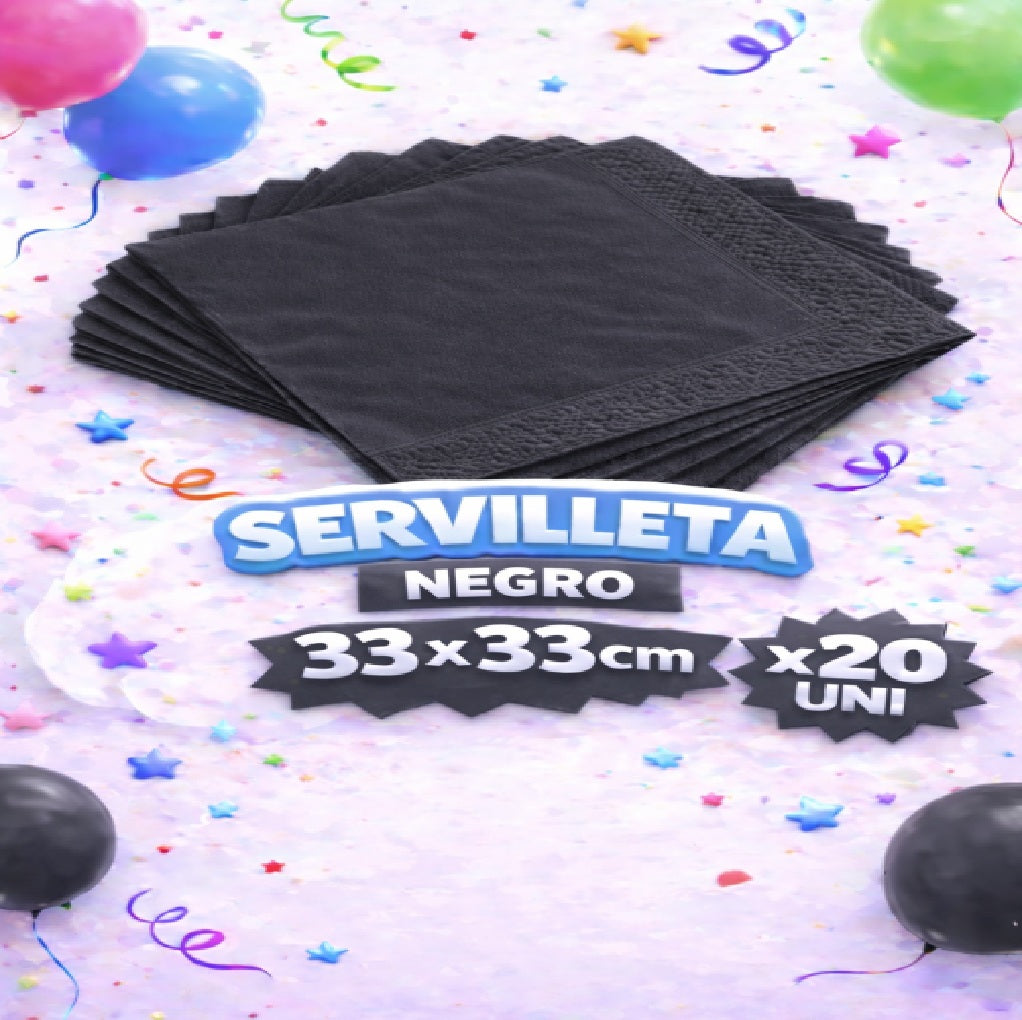 Servilleta Colores 33 x 33 cm x 20 Unidades – Servilletas para Fiesta