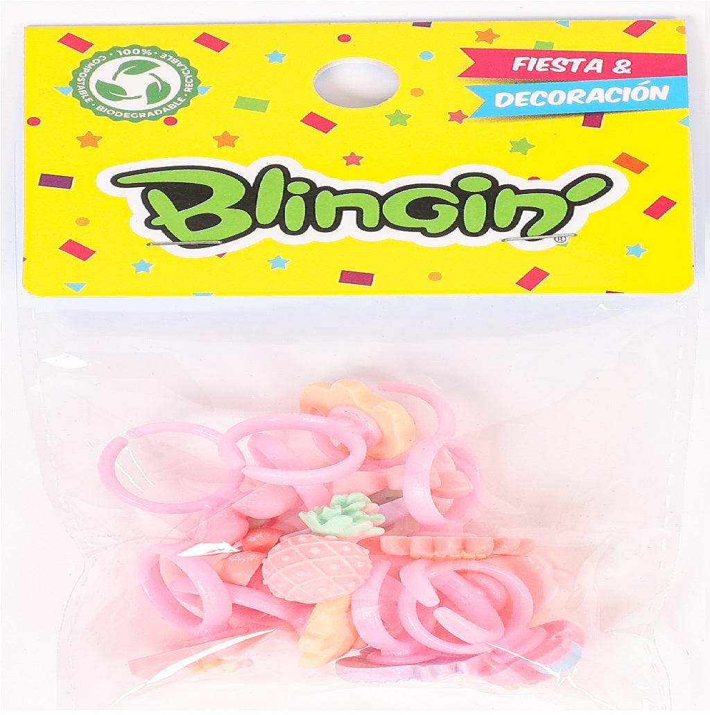 Set de Anillos de Flores x12 Unidades – Anillos de Juguete para Niñas