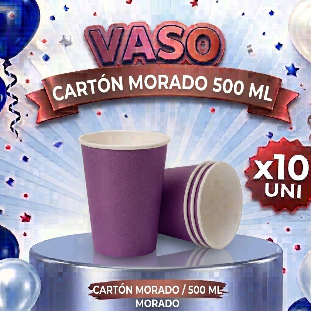 Vasos de Polipapel 500 ml x10 – Vasos Desechables para Fiesta