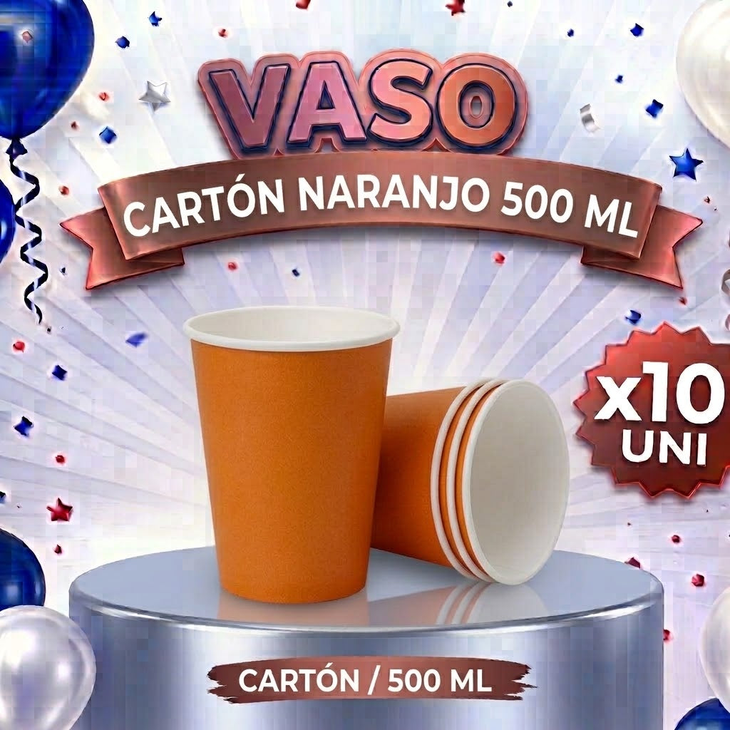 Vasos de Polipapel 500 ml x10 – Vasos Desechables para Fiesta