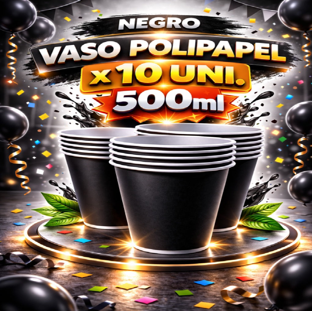 Vasos de Polipapel 500 ml x10 – Vasos Desechables para Fiesta