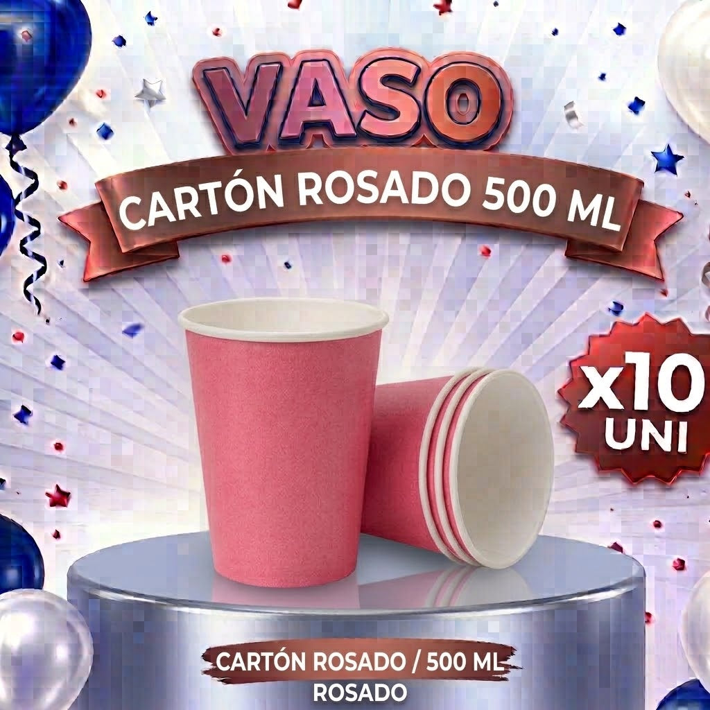 Vasos de Polipapel 500 ml x10 – Vasos Desechables para Fiesta