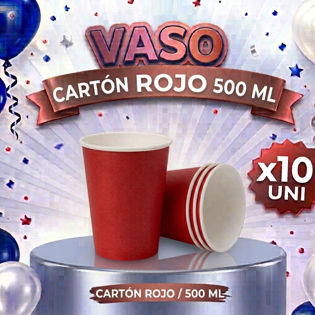 Vasos de Polipapel 500 ml x10 – Vasos Desechables para Fiesta
