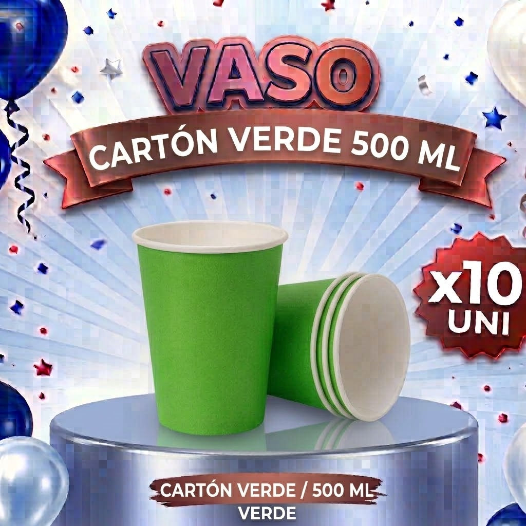 Vasos de Polipapel 500 ml x10 – Vasos Desechables para Fiesta