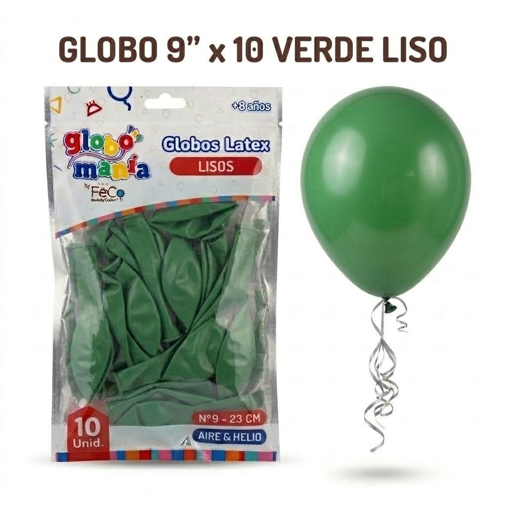 Globo 9" Colores Sólidos x10 - Globos de Látex para Decoración