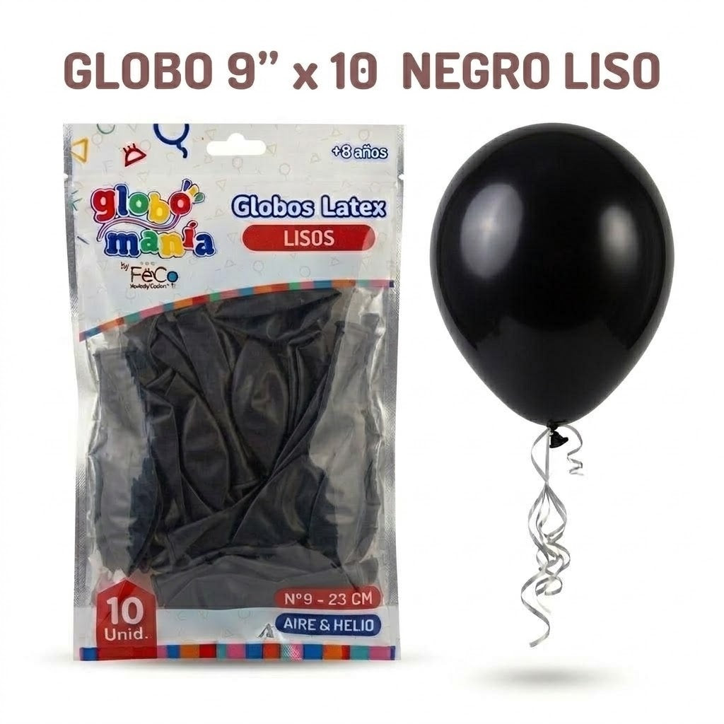 Globo 9" Colores Sólidos x10 - Globos de Látex para Decoración