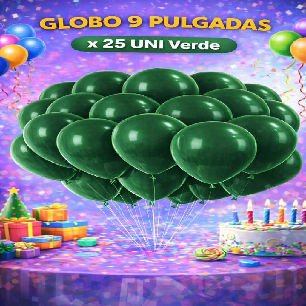 Globo 9" Colores Sólidos x25 - Globos de Látex para Decoración