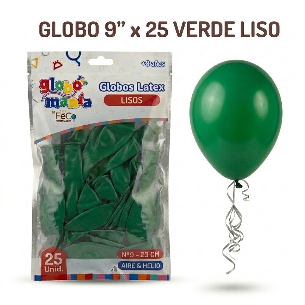 Globo 9" Colores Sólidos x25 - Globos de Látex para Decoración