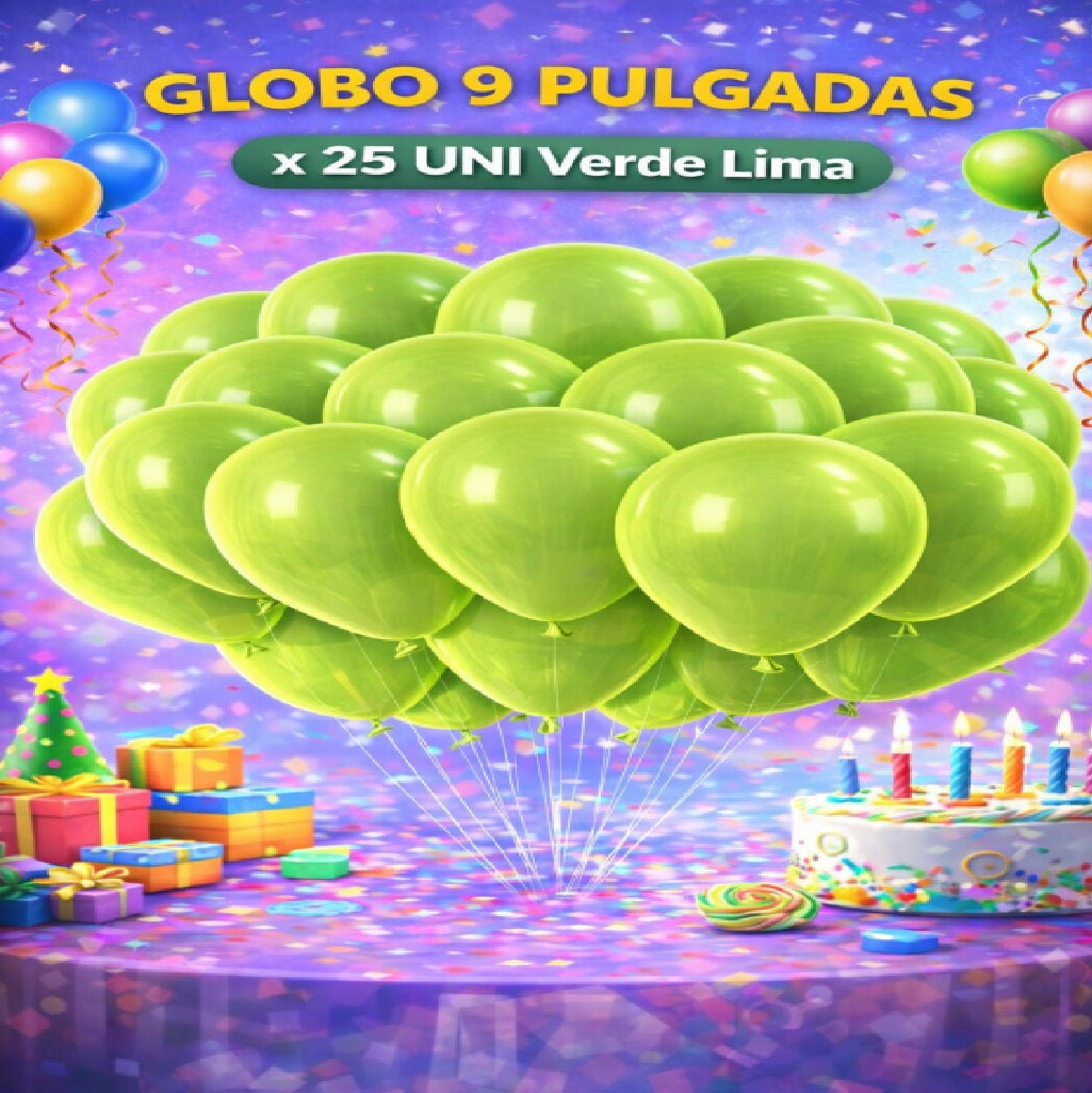Globo 9" Colores Sólidos x25 - Globos de Látex para Decoración