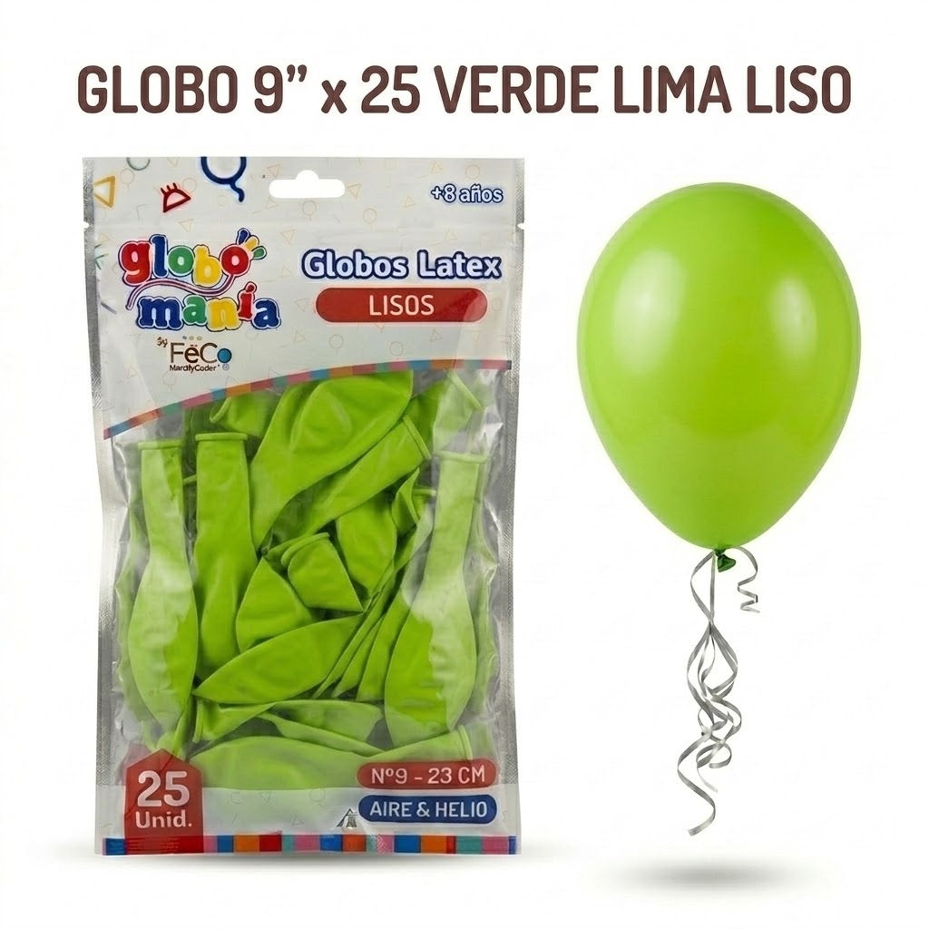 Globo 9" Colores Sólidos x25 - Globos de Látex para Decoración