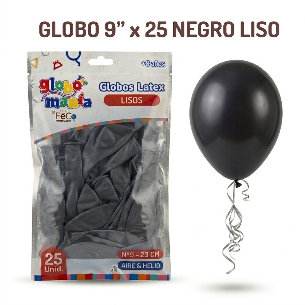 Globo 9" Colores Sólidos x25 - Globos de Látex para Decoración