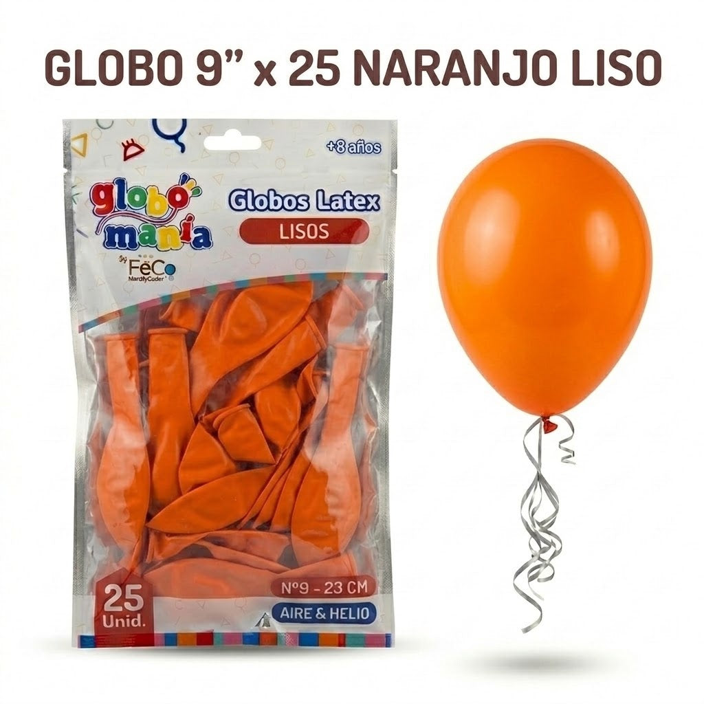 Globo 9" Colores Sólidos x25 - Globos de Látex para Decoración