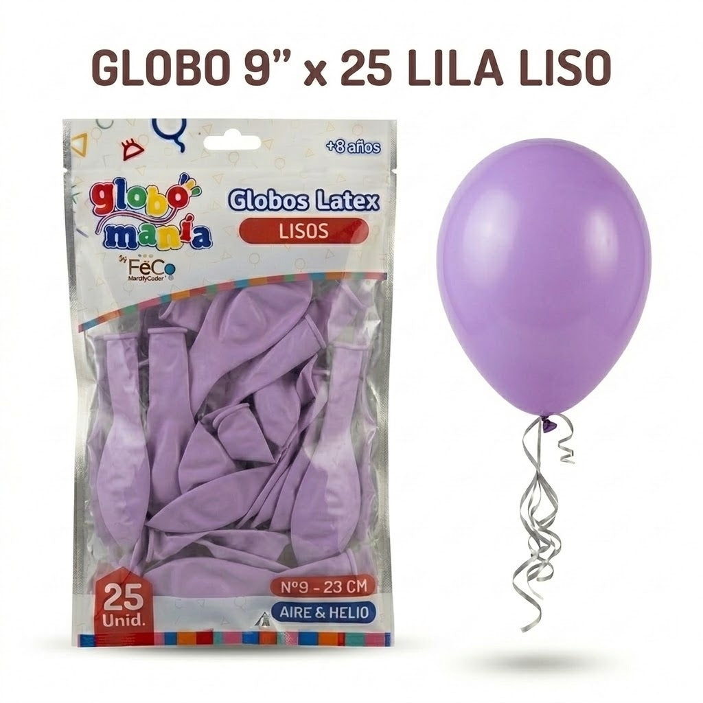 Globo 9" Colores Sólidos x25 - Globos de Látex para Decoración