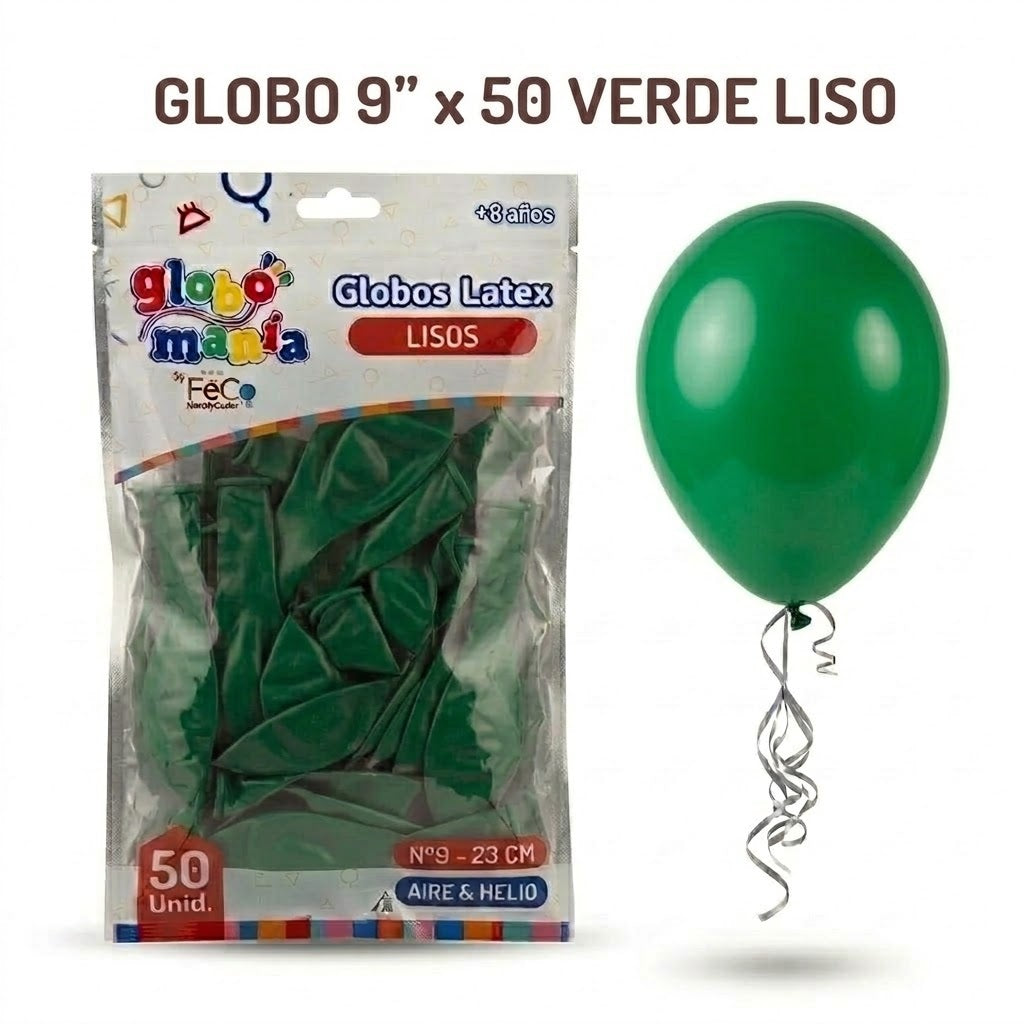 Globo 9" Colores Sólidos x50 - Globos de Látex para Decoración