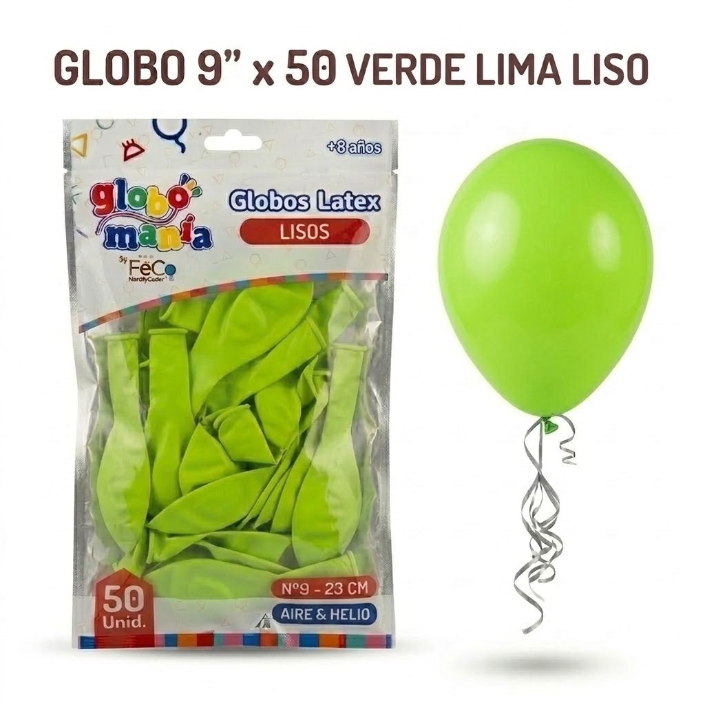 Globo 9" Colores Sólidos x50 - Globos de Látex para Decoración