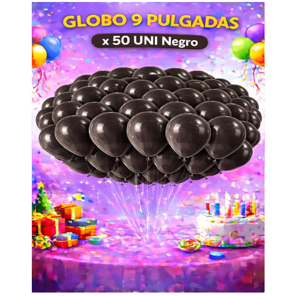 Globo 9" Colores Sólidos x50 - Globos de Látex para Decoración