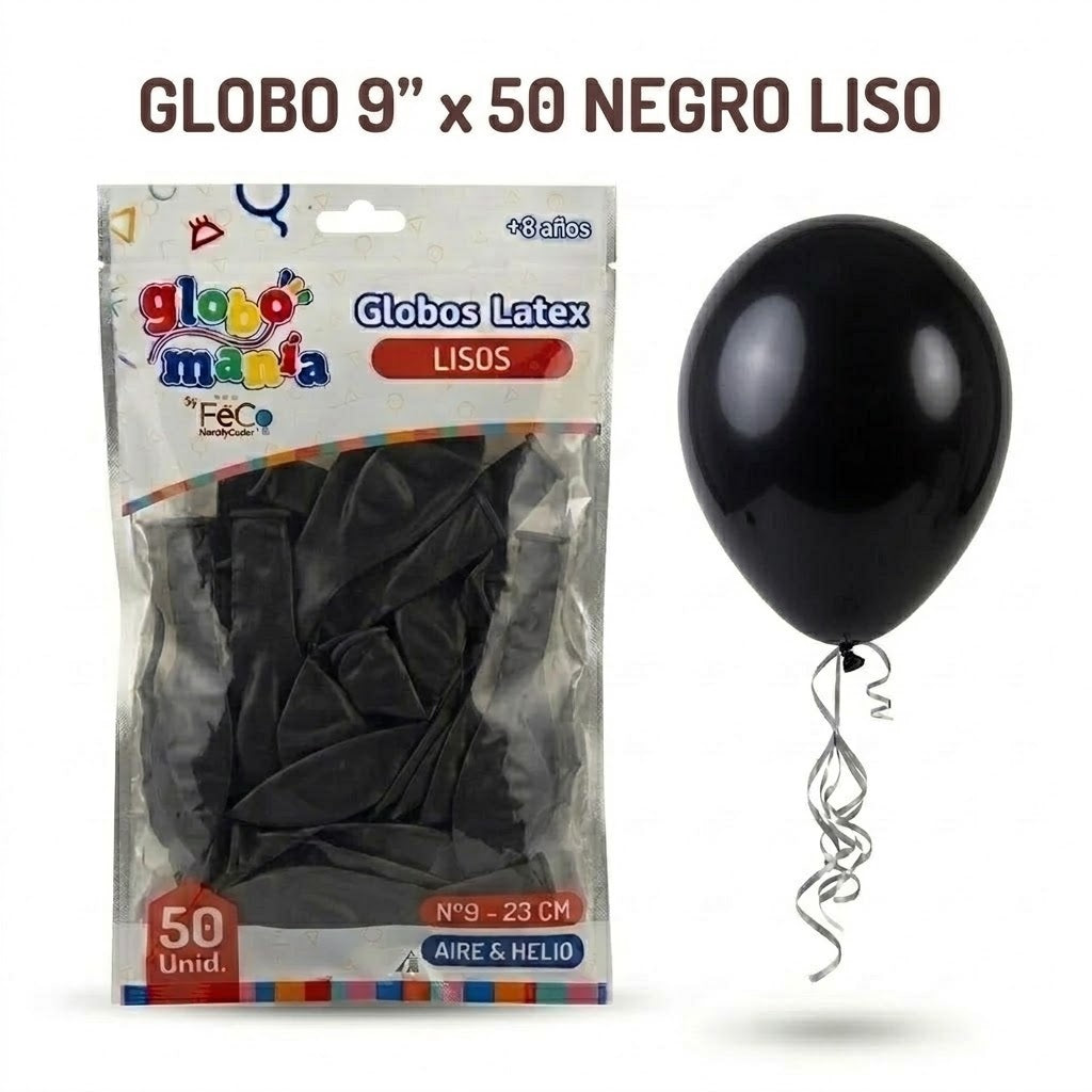 Globo 9" Colores Sólidos x50 - Globos de Látex para Decoración
