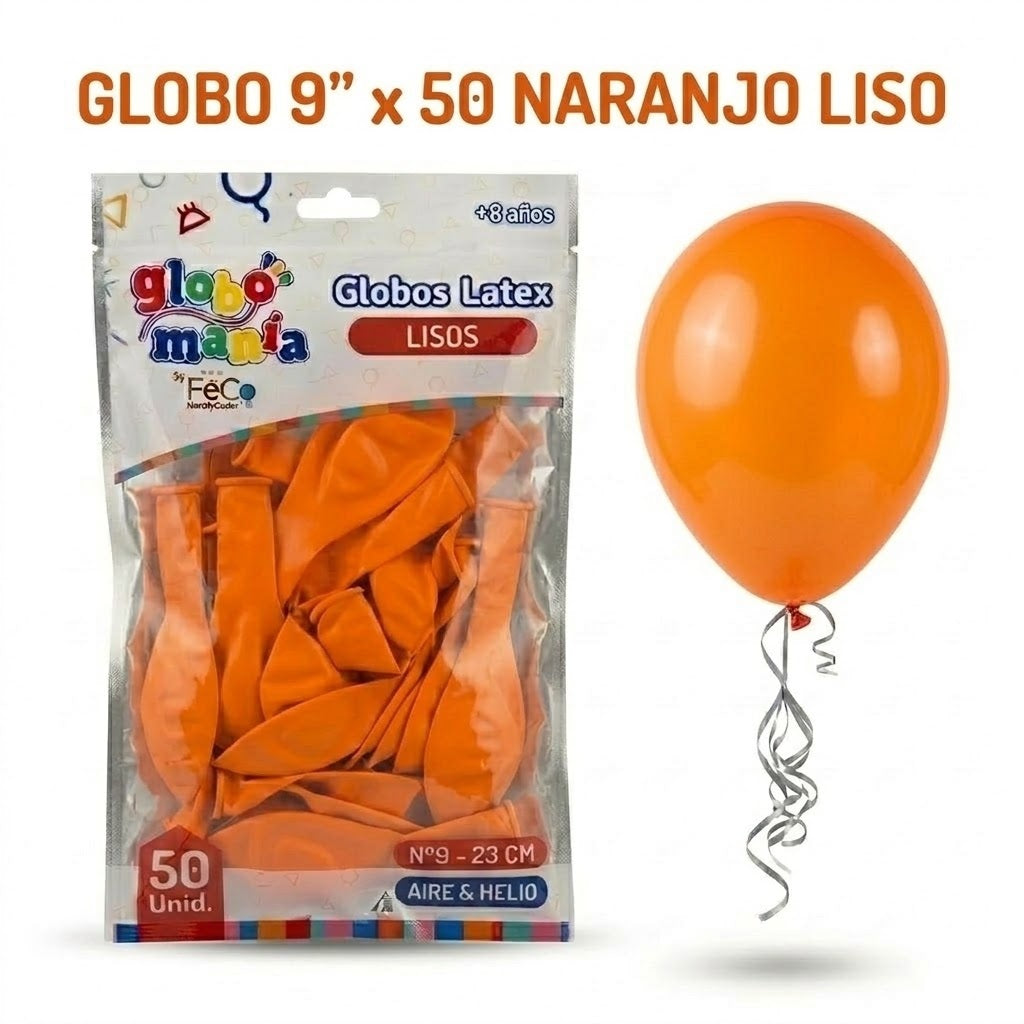 Globo 9" Colores Sólidos x50 - Globos de Látex para Decoración