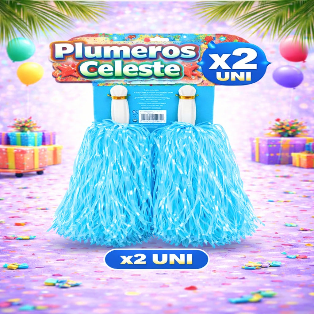 Plumeros Colores x2 - Accesorio para Animación y Fiestas