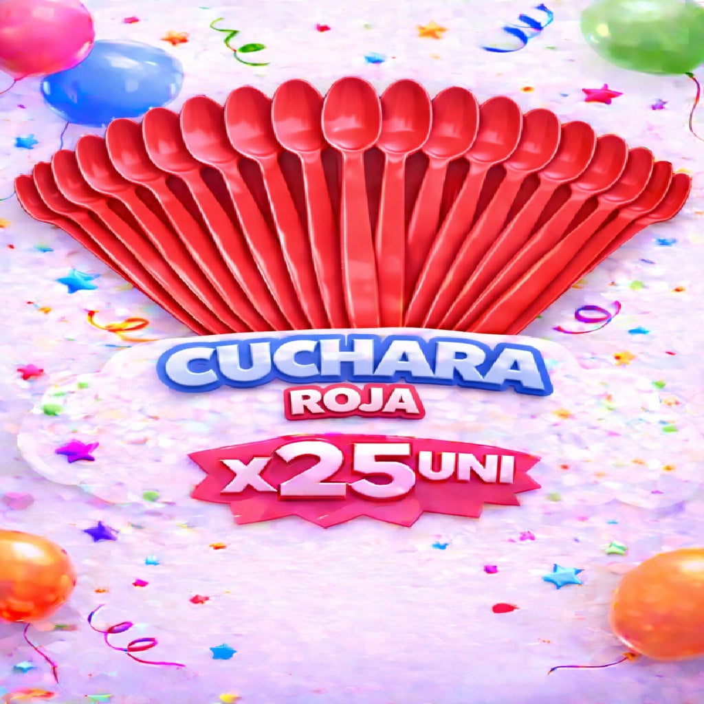 Cucharas Plásticas x 25 Unidades – Cubiertos para Cumpleaños y Fiestas
