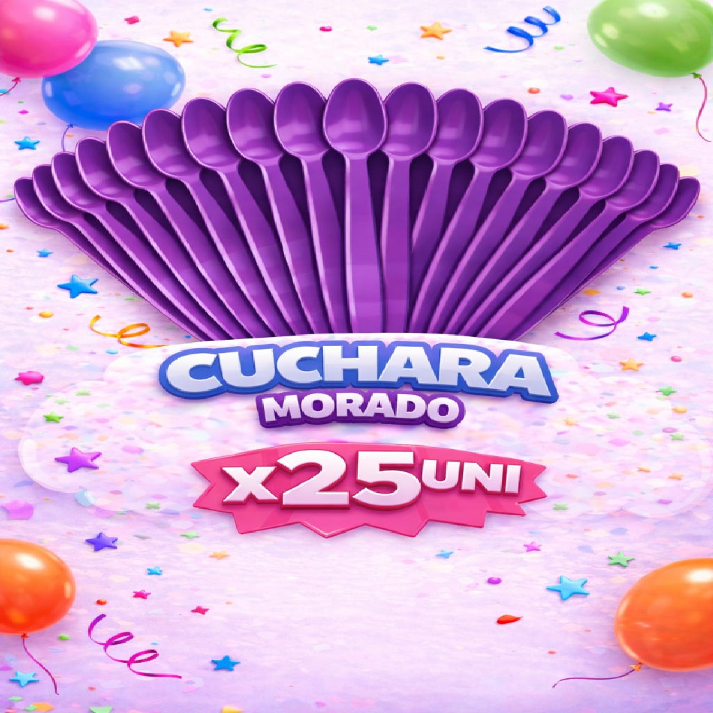 Cucharas Plásticas x 25 Unidades – Cubiertos para Cumpleaños y Fiestas