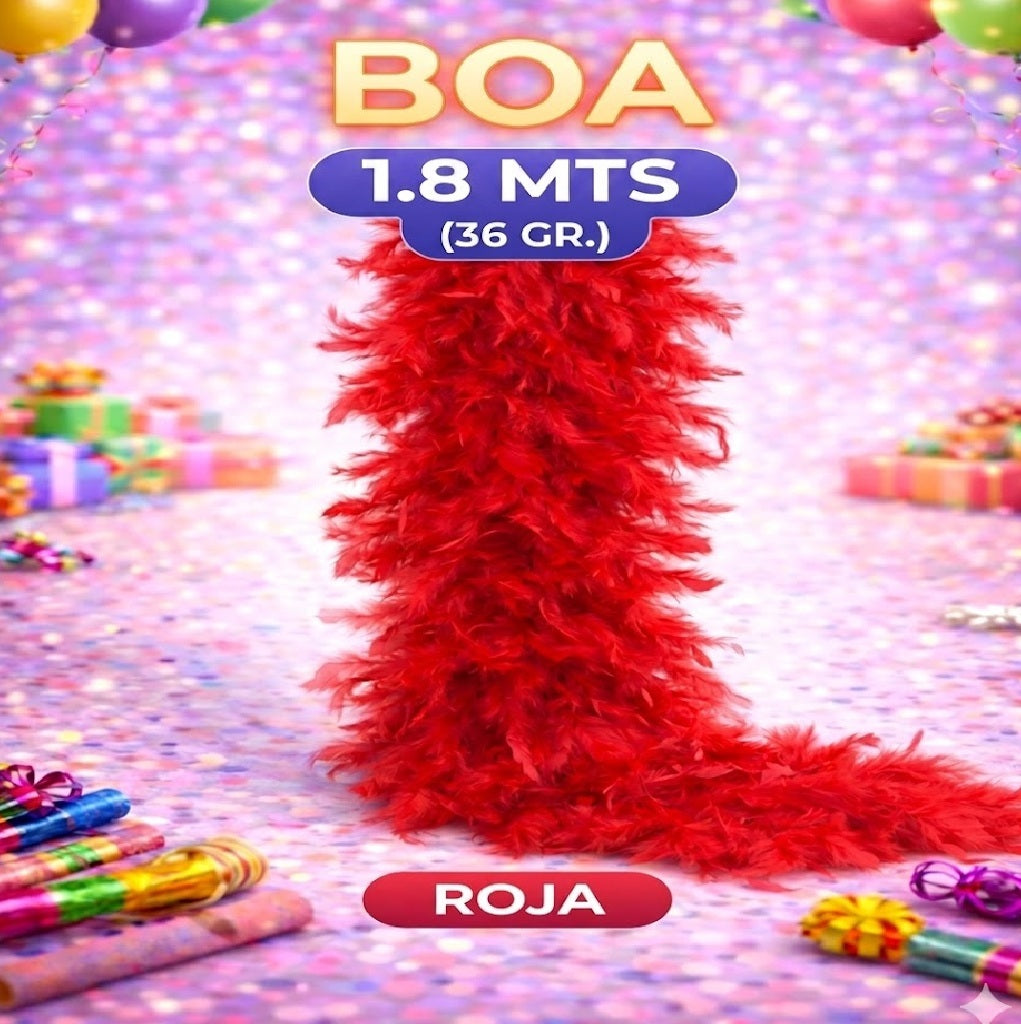Boa 1.6 Metros (30 grs) Colores - Accesorio Fiesta y Disfraz