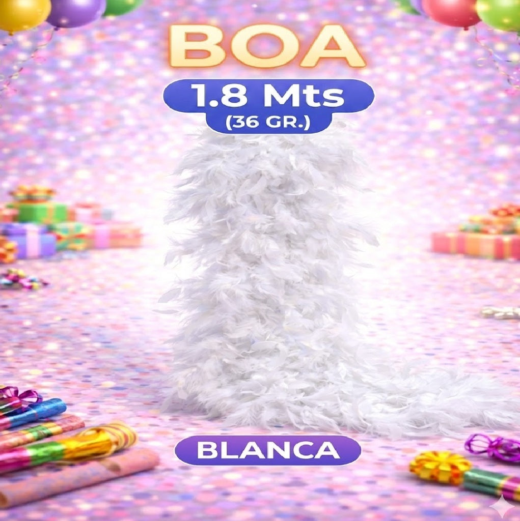 Boa 1.6 Metros (30 grs) Colores - Accesorio Fiesta y Disfraz