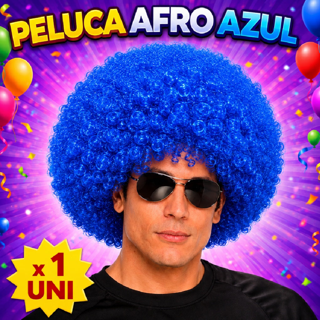 Pelucas Afro de Colores para Fiesta, Carnaval, Halloween y Cotillón