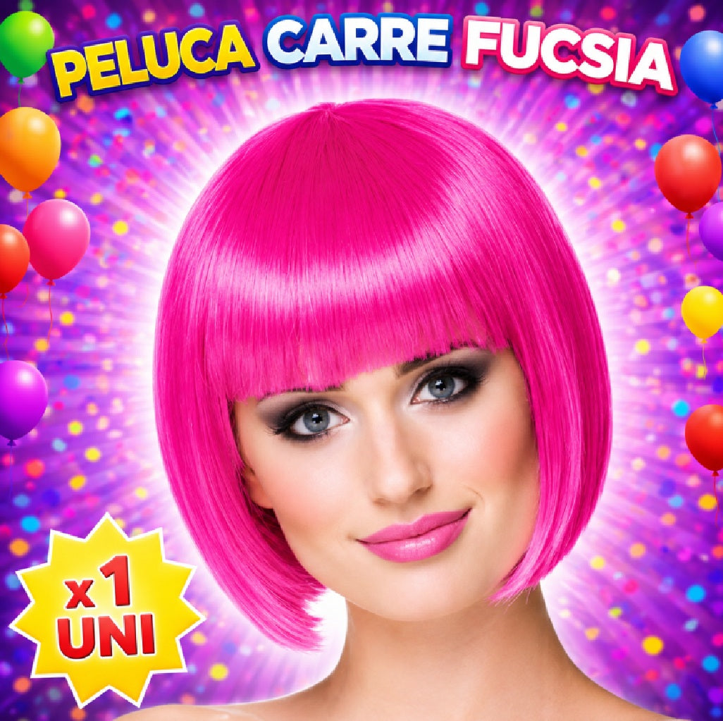 Peluca de Disfraz Corte Carré – Pelucas de Colores para Fiestas, Disfraces y Cotillón