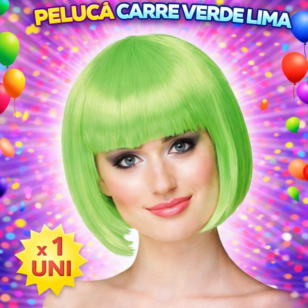 Peluca de Disfraz Corte Carré – Pelucas de Colores para Fiestas, Disfraces y Cotillón