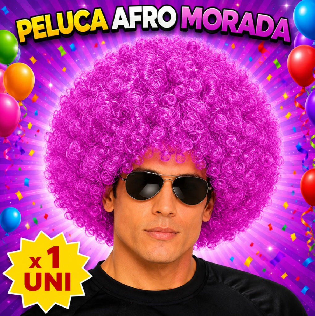 Pelucas Afro de Colores para Fiesta, Carnaval, Halloween y Cotillón