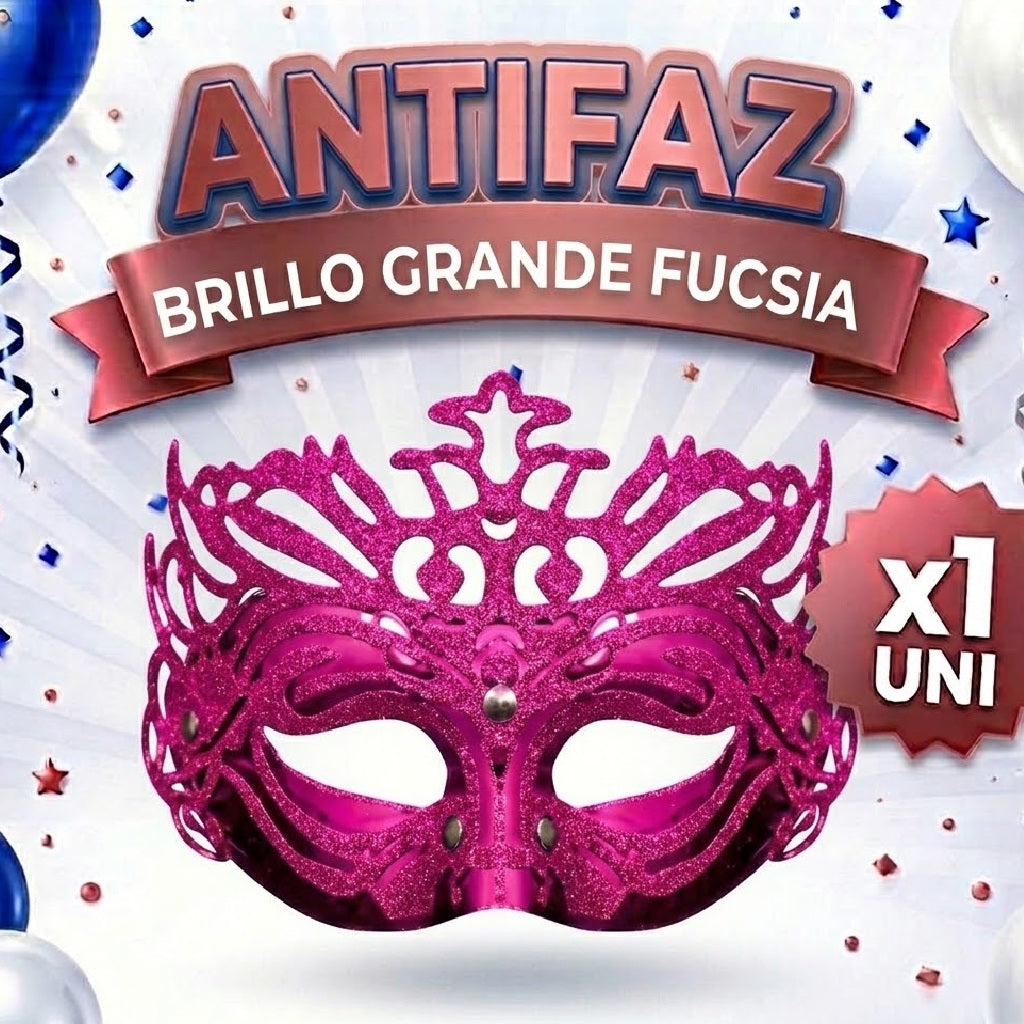 Antifaz Brillo Grande x1 – Accesorio Fiesta, Disfraz y Cotillón