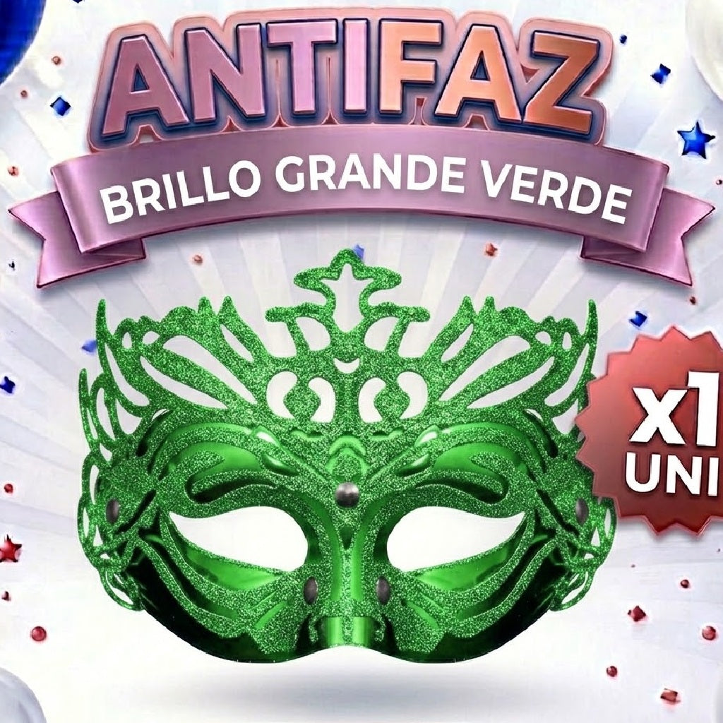 Antifaz Brillo Grande x1 – Accesorio Fiesta, Disfraz y Cotillón