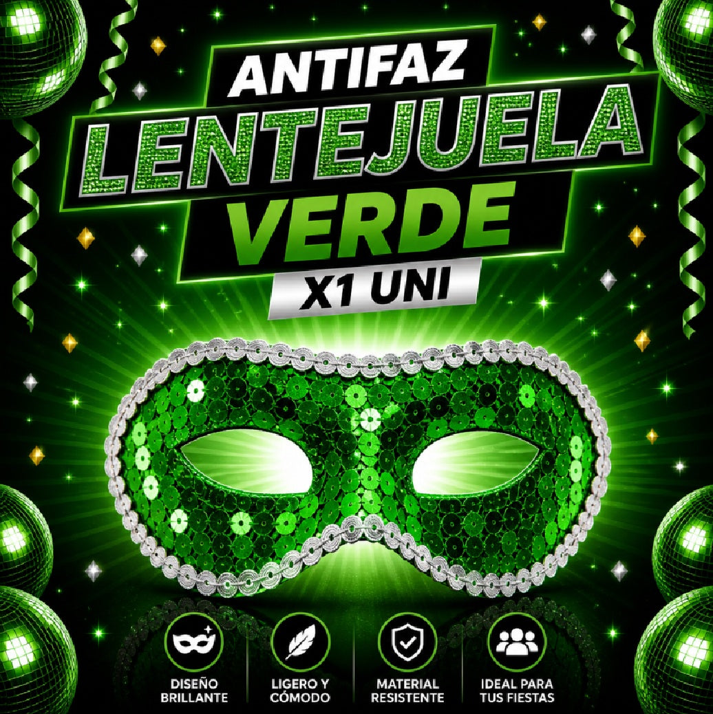 Antifaz Lentejuela x1 – Accesorio Fiesta, Disfraz y Cotillón