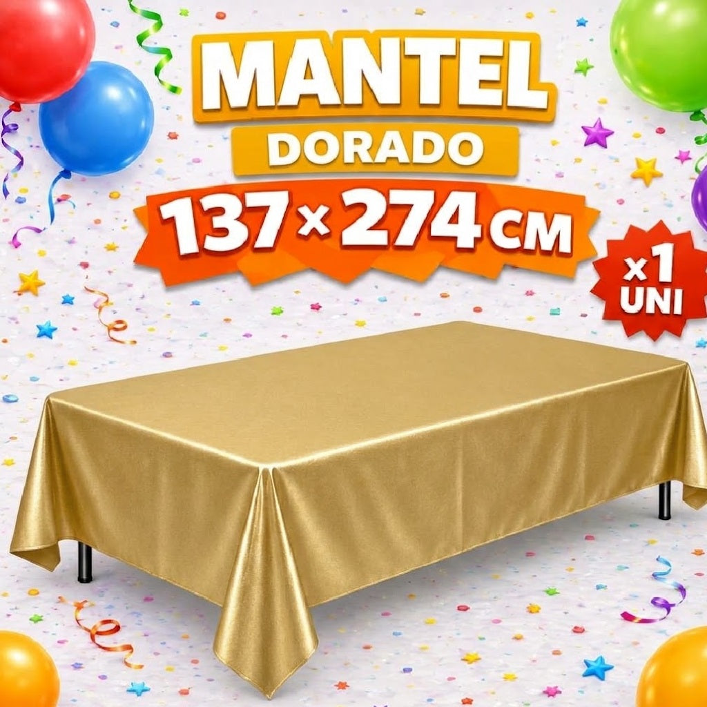 Mantel de Mesa 137 x 274 cm de Colores para Fiesta, Cumpleaños y Decoración de Eventos